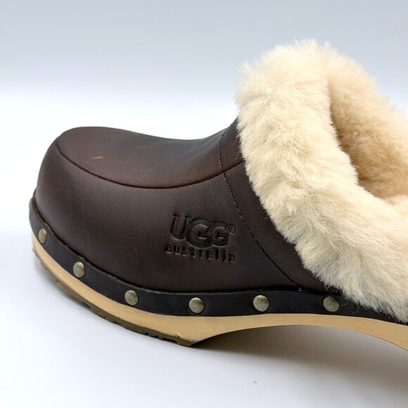 Sz 9 - Ugg Australia Kalie Leather Stud Sheepskin Clogs - Picture 4 of 10